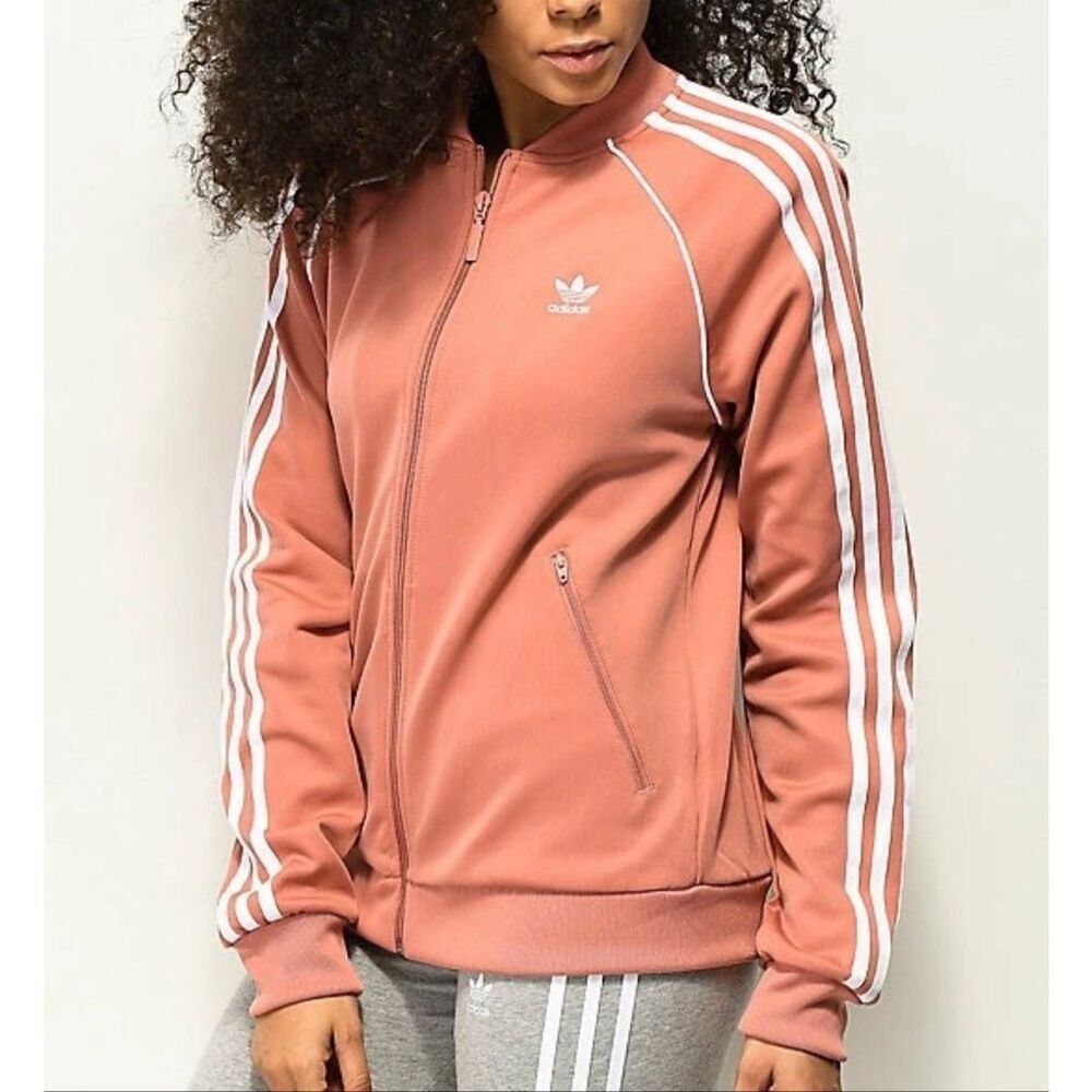 Adidas Originals Superstar 3 Stripes Track Jacket in Blush Size XS